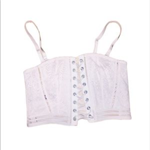 NWT Victoria's Secret: Rare 🔥 Small White Lacey Corset Style Bralette Lingerie